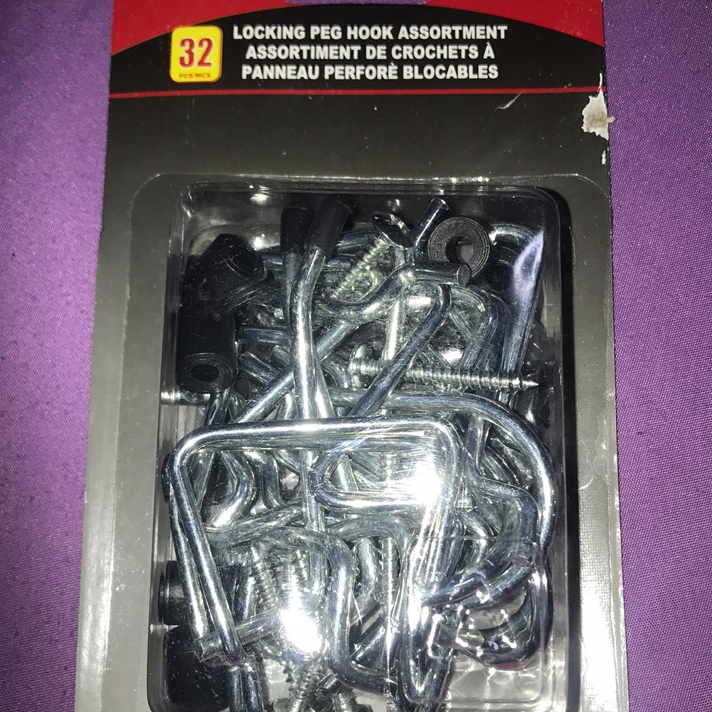 32 locking peg hook peg board wall hooks assortment of sizes Tools organized man